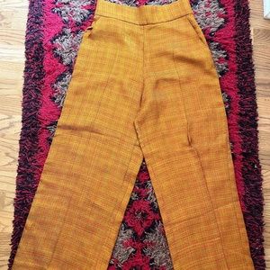 NWOT Rachel Comey Orange Plaid Cropped Trousers - Size 4